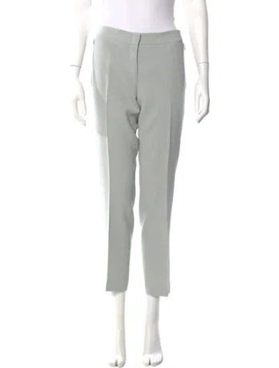 Pre-owned Akris Wool Straight Leg Pants In Green