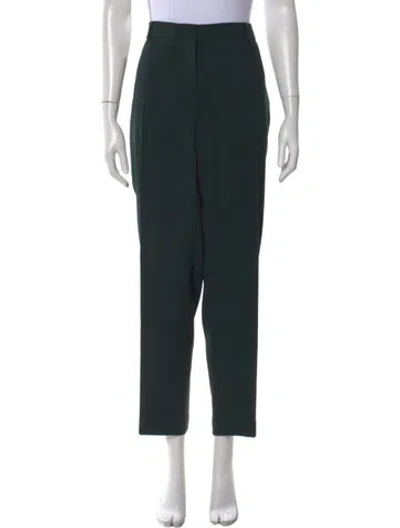Pre-owned Akris Wool Straight Leg Pants In Green