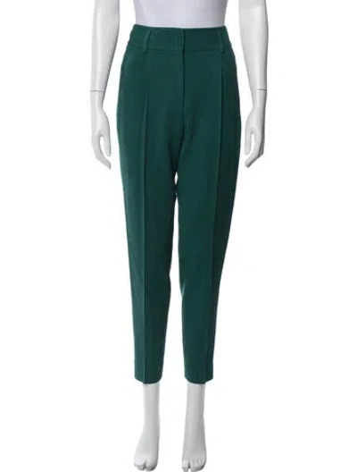 Pre-owned Akris Wool Straight Leg Pants In Green