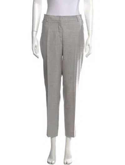 Pre-owned Akris Wool Straight Leg Pants In Grey