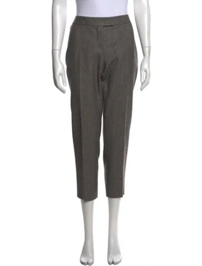 Pre-owned Akris Wool Straight Leg Pants In Grey