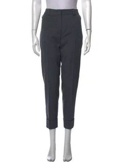 Pre-owned Akris Wool Straight Leg Pants In Grey