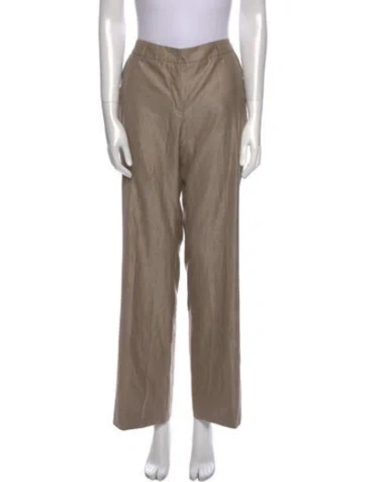 Pre-owned Akris Wool Straight Leg Pants In Neutral
