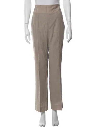 Pre-owned Akris Wool Straight Leg Pants In Neutrals