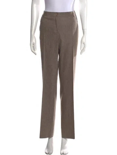 Pre-owned Akris Wool Straight Leg Pants In Neutrals