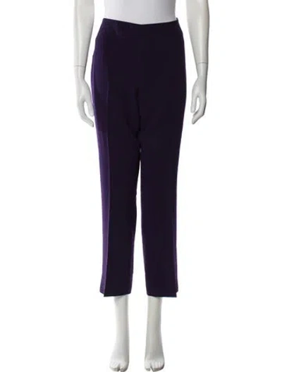 Pre-owned Akris Wool Straight Leg Pants In Purple