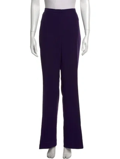 Pre-owned Akris Wool Straight Leg Pants In Purple