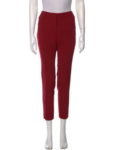 Pre-owned Akris Wool Straight Leg Pants In Red