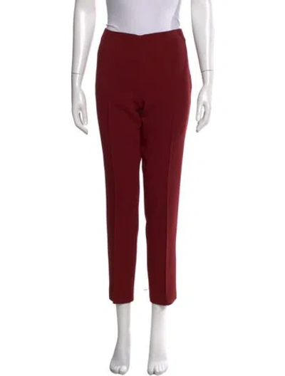 Pre-owned Akris Wool Straight Leg Pants In Red