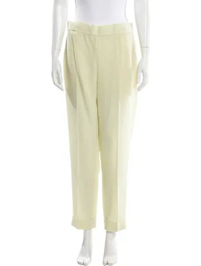 Pre-owned Akris Wool Straight Leg Pants In Yellow