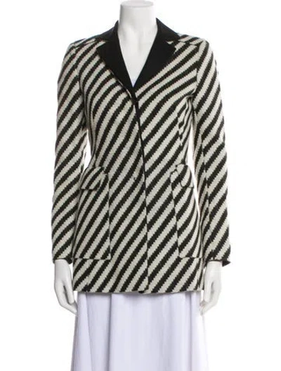 Pre-owned Akris Wool Striped Blazer In Multi
