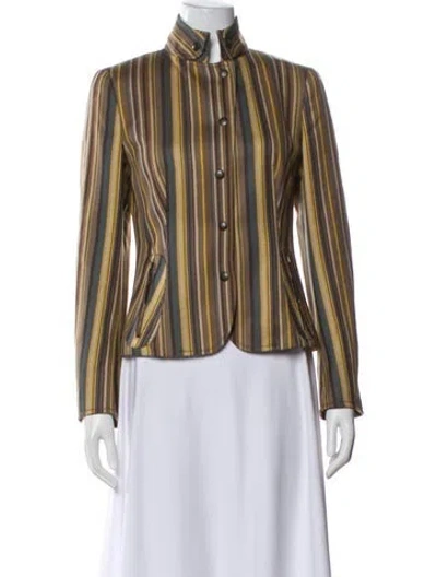 Pre-owned Akris Wool Striped Blazer In Multi