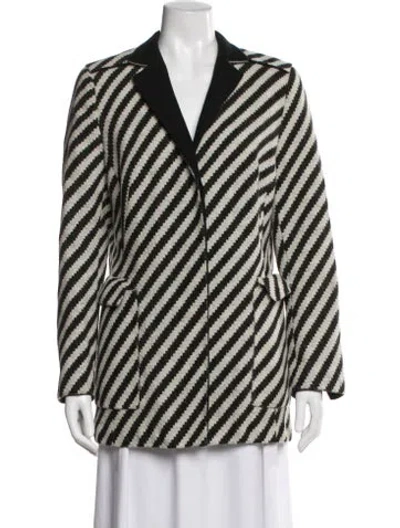 Pre-owned Akris Wool Striped Blazer In Multi