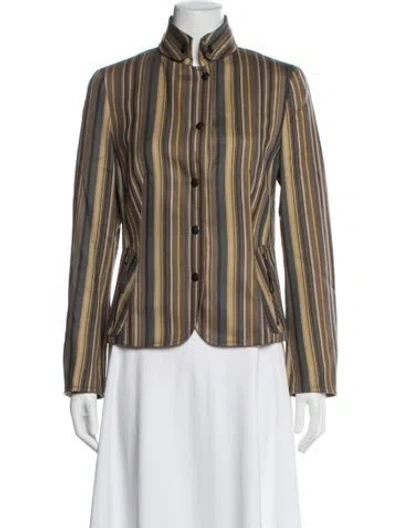 Pre-owned Akris Wool Striped Blazer In Multi