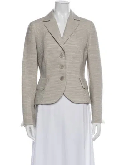 Pre-owned Akris Wool Striped Blazer In Neutral