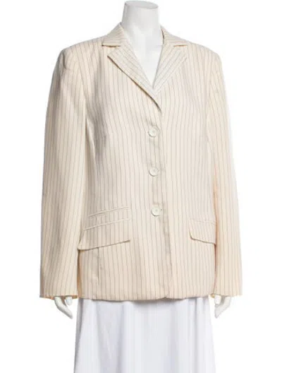 Pre-owned Akris Wool Striped Blazer In Neutrals