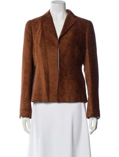 Pre-owned Akris Wool Striped Blazer In Orange