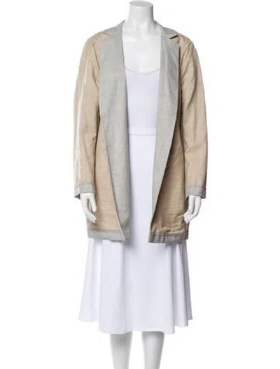 Pre-owned Akris Wool Striped Jacket In Neutral