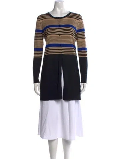 Pre-owned Akris Wool Striped Sweater In Black