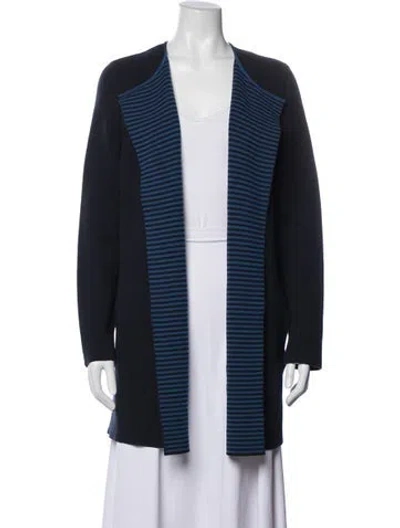 Pre-owned Akris Wool Striped Sweater In Blue