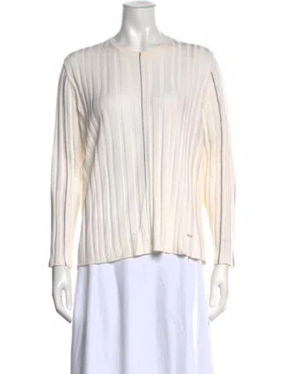 Pre-owned Akris Wool Striped Sweater In Neutrals