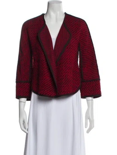 Pre-owned Akris Wool Striped Sweater In Red