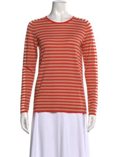 Pre-owned Akris Wool Striped Top In Orange