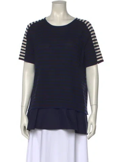 Pre-owned Akris Wool Striped T-shirt In Blue