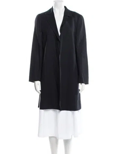 Pre-owned Akris Wool Trench Coat In Blue