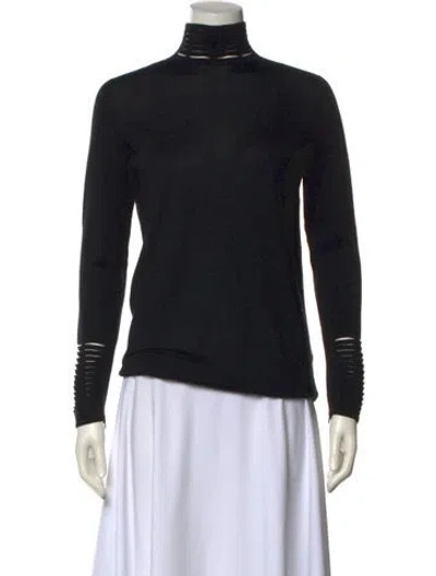 Pre-owned Akris Wool Turtleneck Sweater In Black