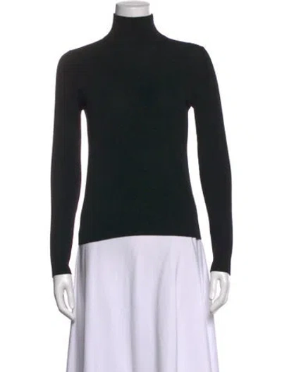 Pre-owned Akris Wool Turtleneck Sweater In Black