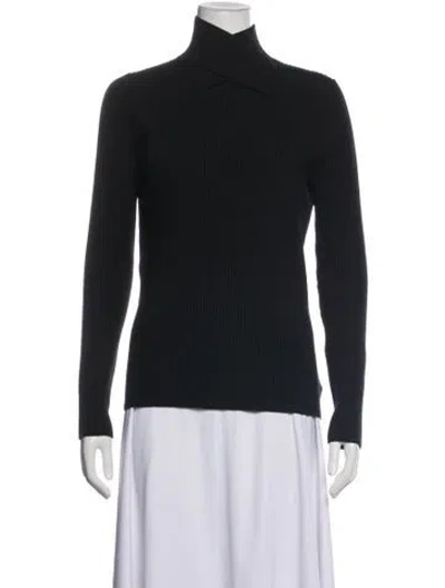 Pre-owned Akris Wool Turtleneck Sweater In Black