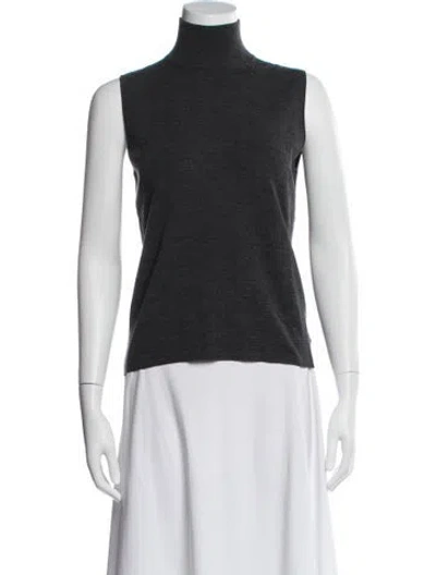 Pre-owned Akris Wool Turtleneck Top In Gray