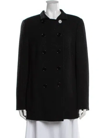 Pre-owned Akris Wool Tweed Pattern Blazer In Black