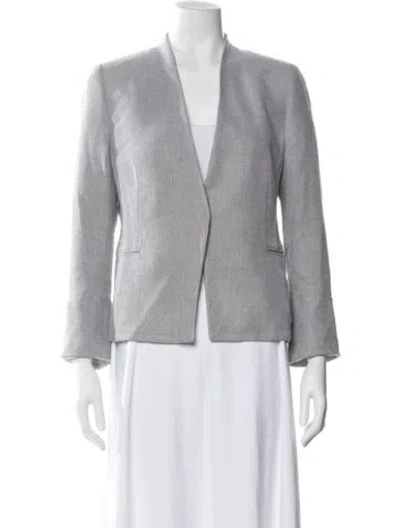 Pre-owned Akris Wool Tweed Pattern Blazer In Blue