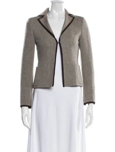 Pre-owned Akris Wool Tweed Pattern Blazer In Multi