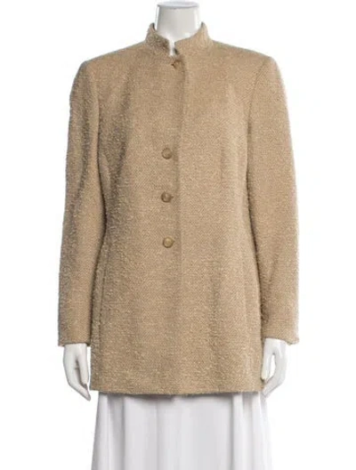 Pre-owned Akris Wool Tweed Pattern Coat In Neutral