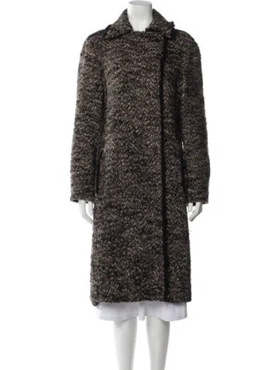 Pre-owned Akris Wool Tweed Pattern Coat In Neutrals