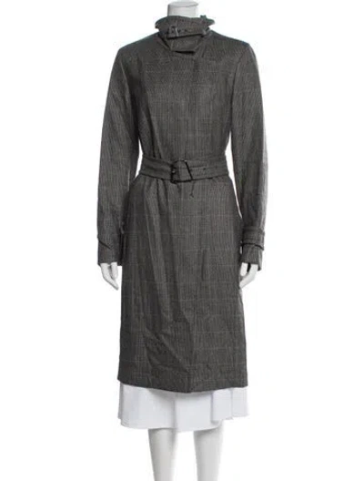 Pre-owned Akris Wool Tweed Pattern Coat W/ Tags In Grey