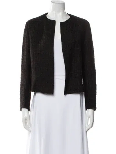 Pre-owned Akris Wool Tweed Pattern Evening Jacket In Black