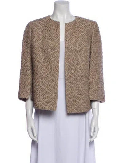 Pre-owned Akris Wool Tweed Pattern Jacket In Neutral