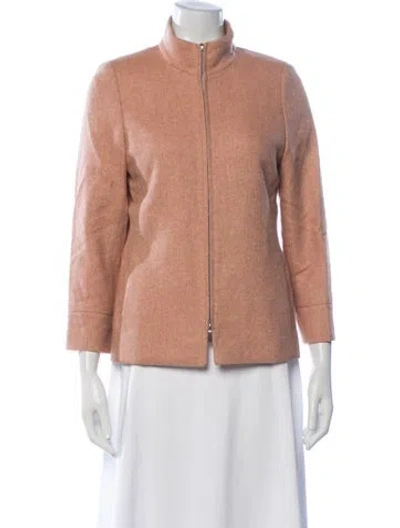 Pre-owned Akris Wool Tweed Pattern Jacket In Orange
