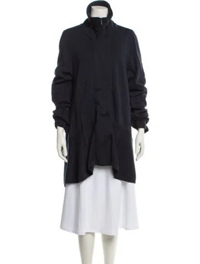 Pre-owned Akris Wool Utility Jacket In Blue