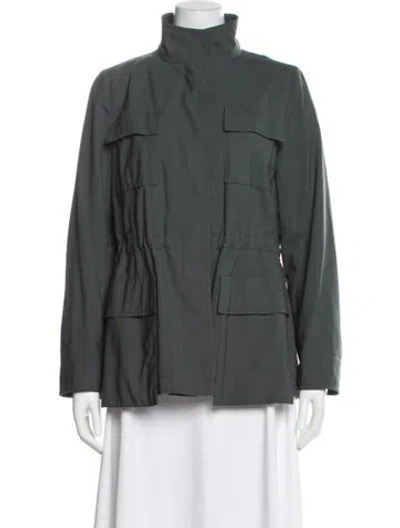 Pre-owned Akris Wool Utility Jacket In Green