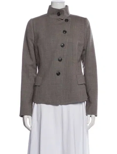 Pre-owned Akris Wool Utility Jacket In Neutrals