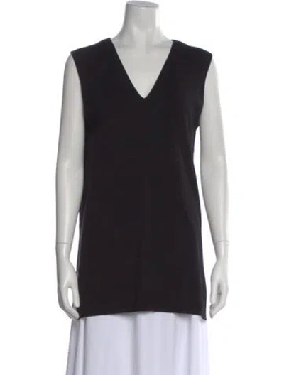 Pre-owned Akris Wool V-neck Sweater In Black