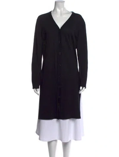 Pre-owned Akris Wool V-neck Sweater In Black