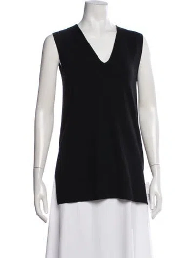 Pre-owned Akris Wool V-neck Sweater In Black