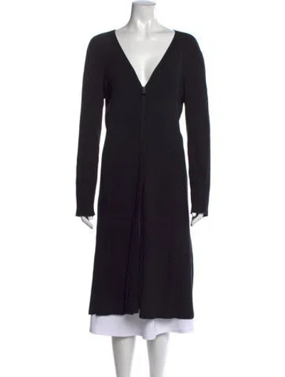 Pre-owned Akris Wool V-neck Sweater In Black