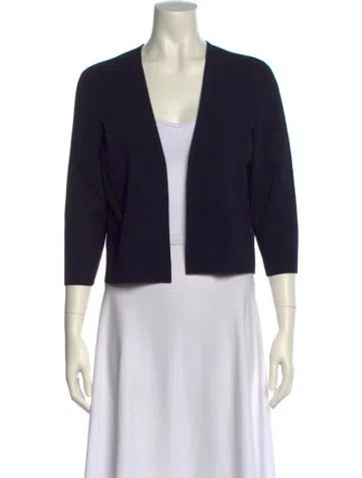 Pre-owned Akris Wool V-neck Sweater In Blue